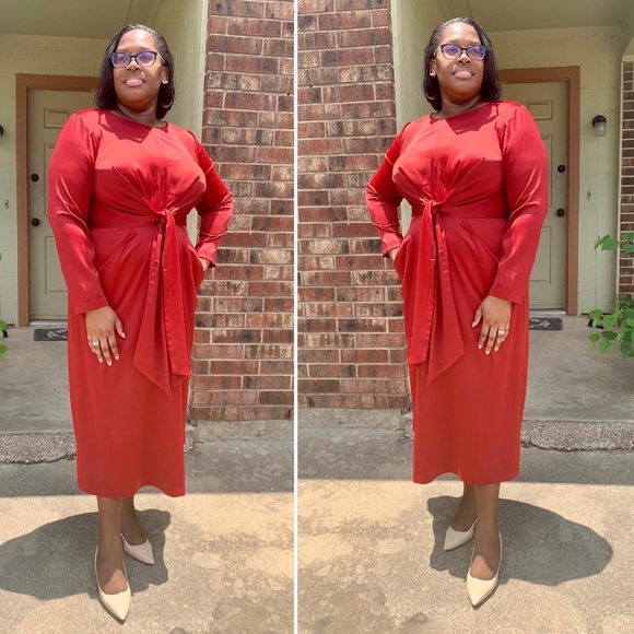 Eloquii Dresses & Skirts - Wine colored satin ELOQUII dress